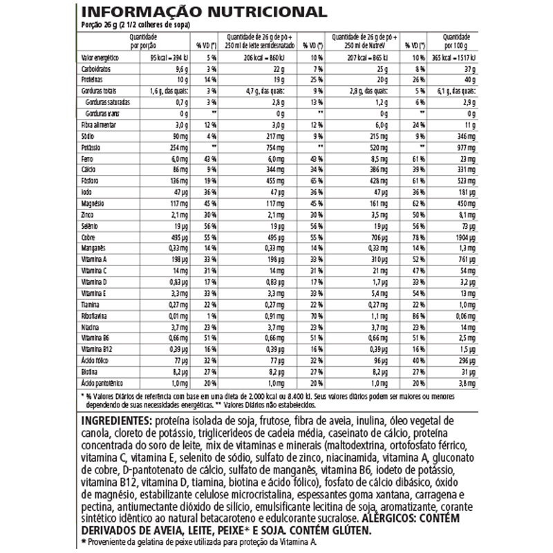 Shake Baunilha Cremoso 7 Sachês - 26g Cada