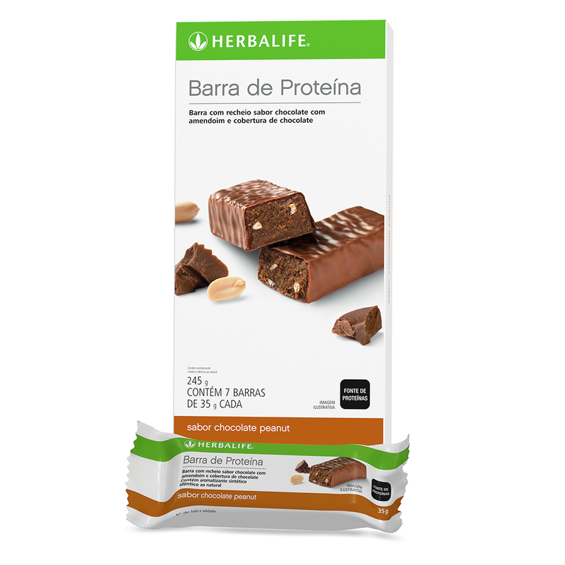 Barras de Proteína Chocolate Peanut 7 Barras por Caixa - 245g